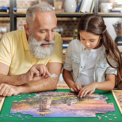 Large Wooden Jigsaw Puzzle Table with Storage and Cover