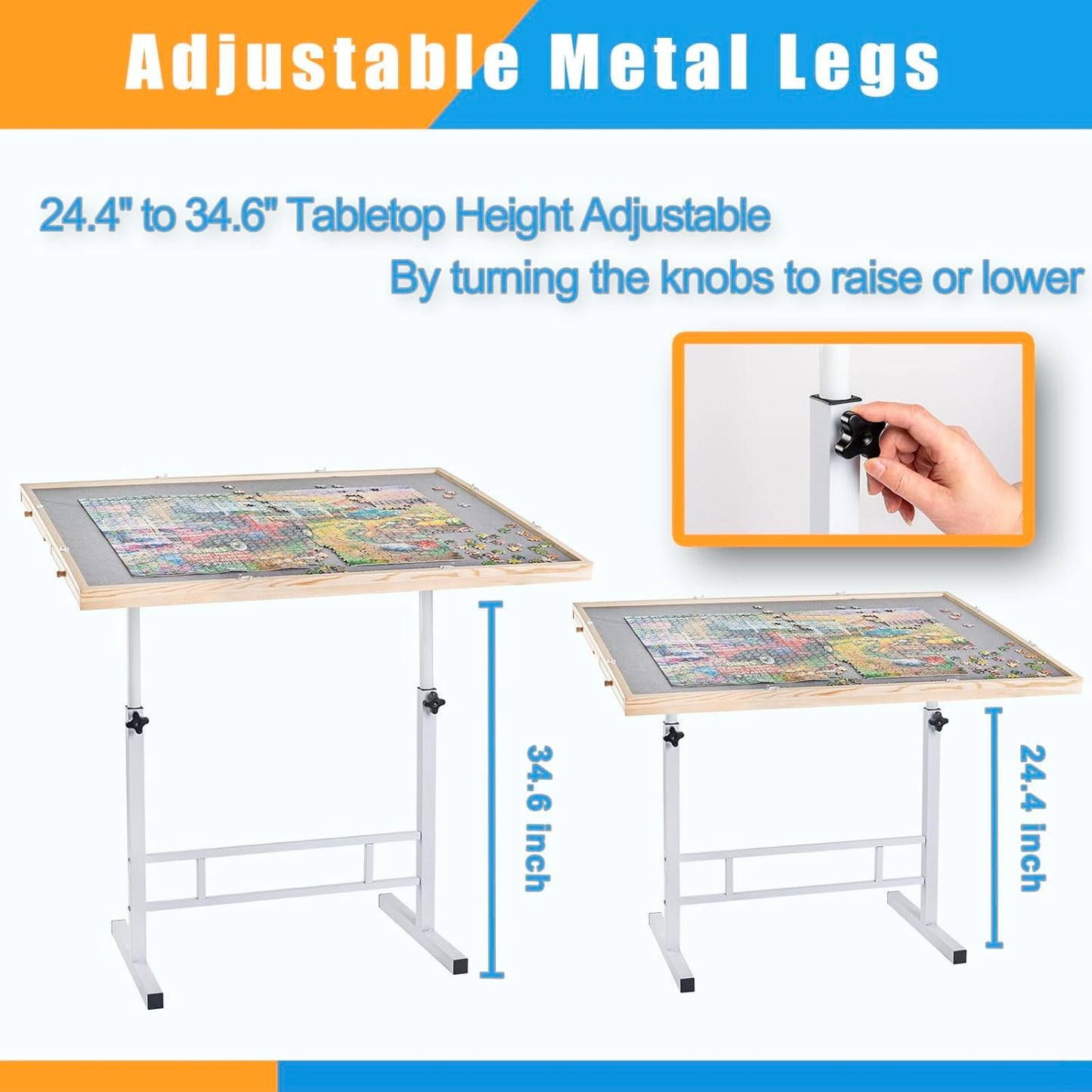 Large Jigsaw Puzzle Desk with Storage for 1500 Pieces