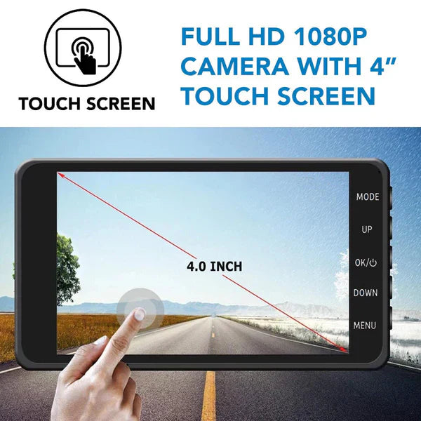 HD Car Dashboard Camera with Night Vision and Rear View