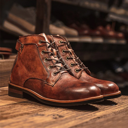 Comfortable Men's Leather Ankle Boots