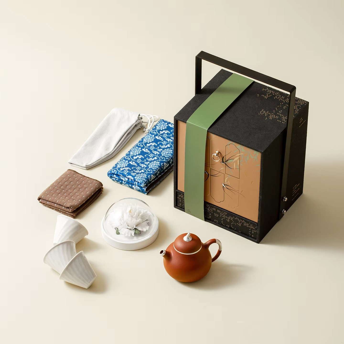 Artisanal Lavender Ceramic Teapot with Cups - Hehif