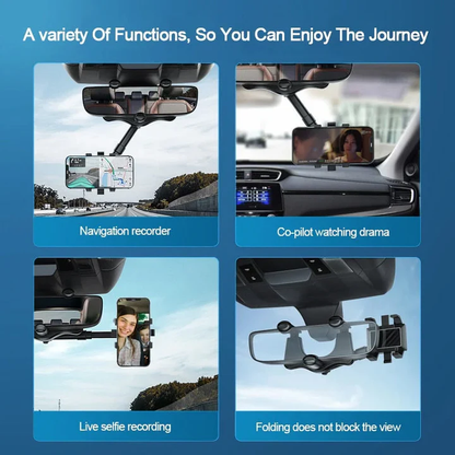 Adjustable Universal Car Phone Mount Mirror Holder