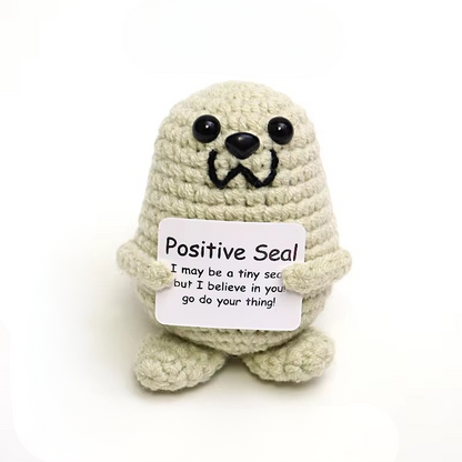 Cute Crocheted Hedgehog Toy with Inspirational Gift Card