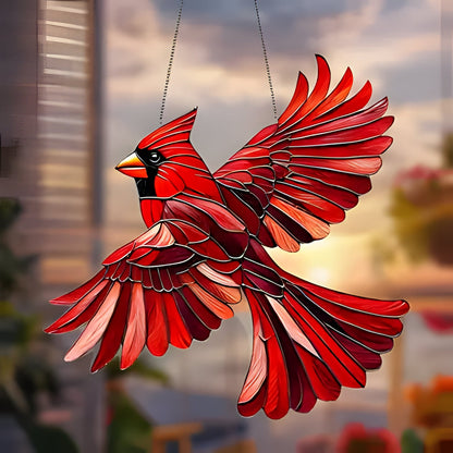 Vibrant Bird Glass Window Decor