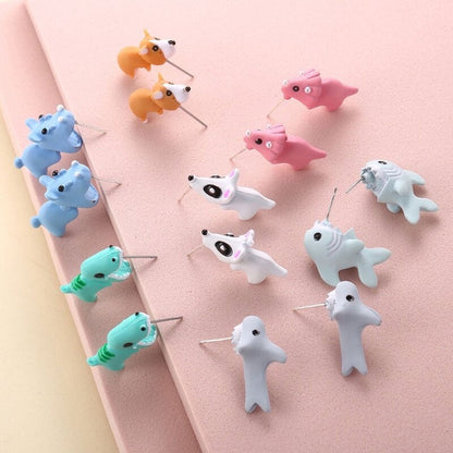 Fun Animal Shaped Clay Earrings - 1 Pair