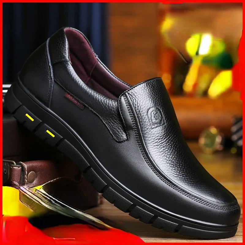 Authentic Leather Mens Comfort Shoes - Hehif