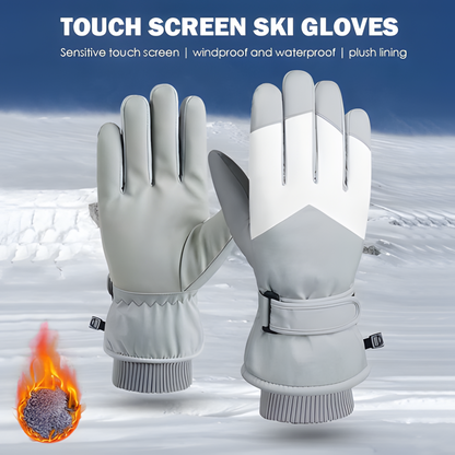 Warm Thermal Ski Gloves with Touchscreen Fingers for Cold Weather