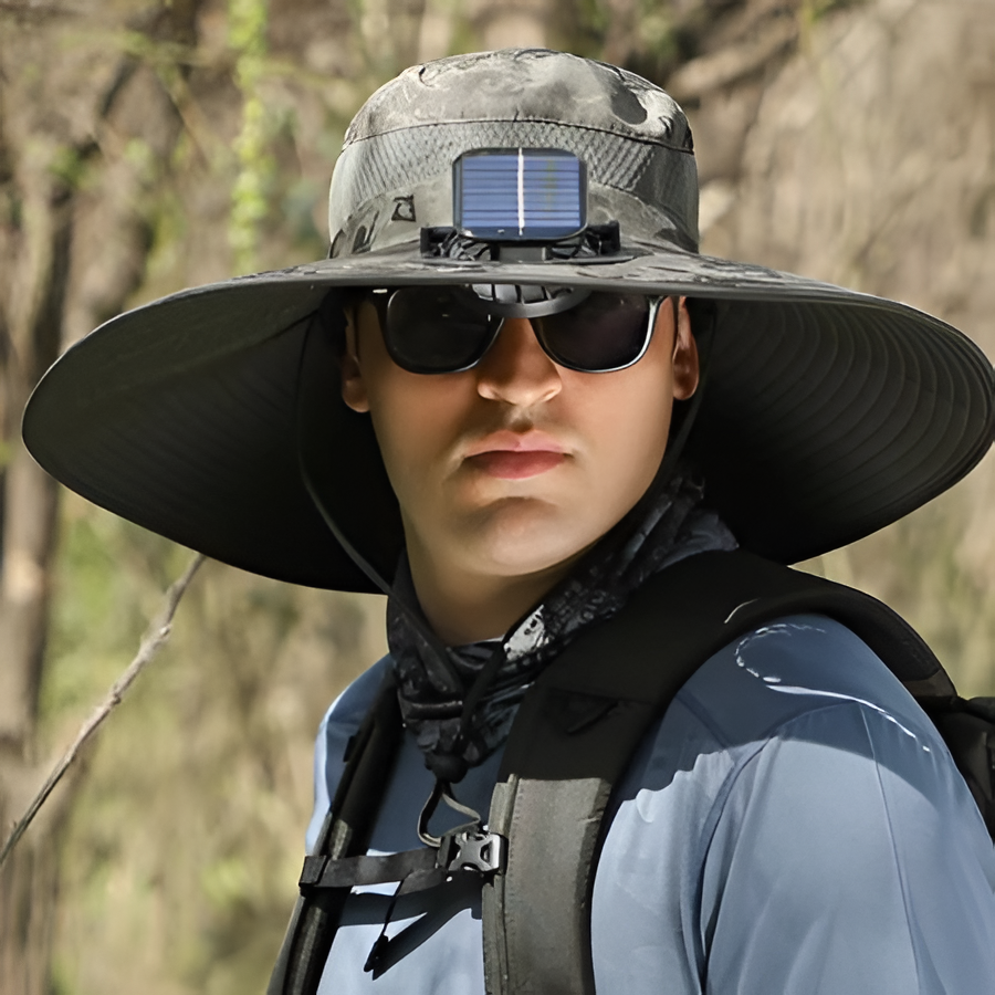 Waterproof Solar LED Wide Brim Sun Hat