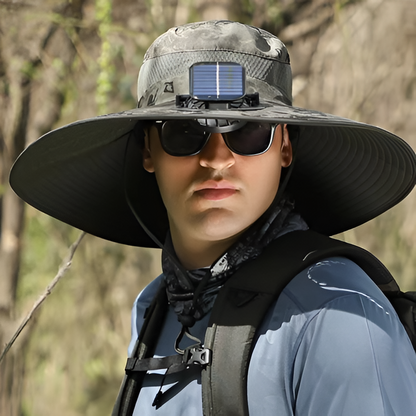 Waterproof Solar LED Wide Brim Sun Hat