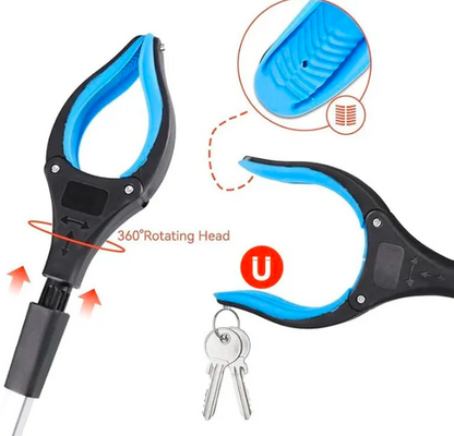 Improved Folding Reacher With Rotating Grip Clip