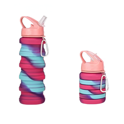 Foldable BPA Free Water Bottle – Compact Travel Sports Flask