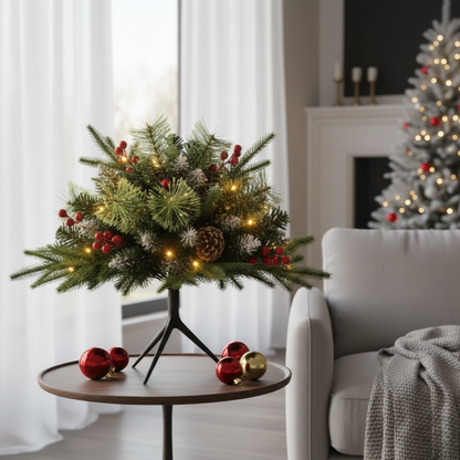 Small Pre-Lit Christmas Tree with Lights and Stable Base