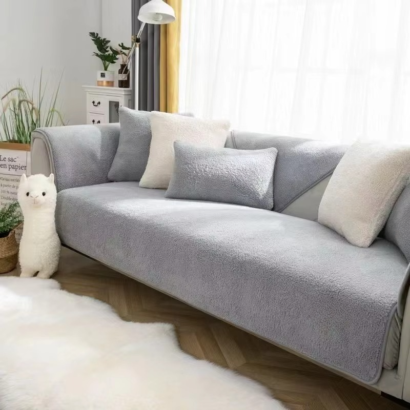 Cozy Fleece Sofa Throw, Grip Bottom Furniture Protector