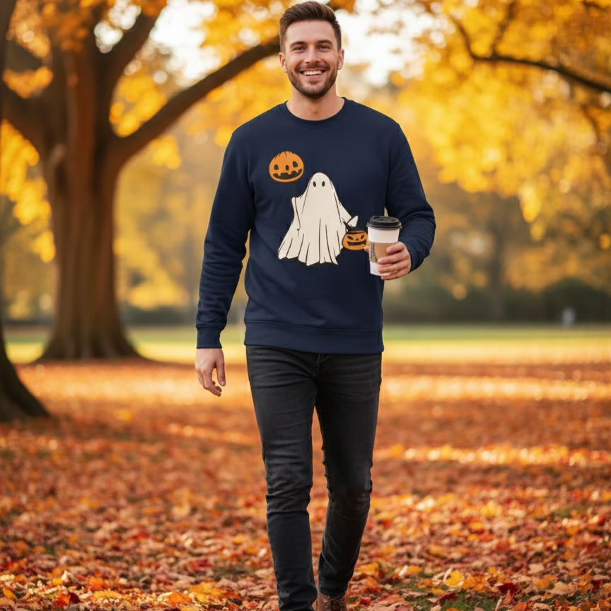 Spooky Halloween Graphic Pullover Hoodie - Hehif