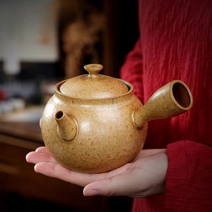 Traditional Asian Ceramic Handle Teapot 12oz - Hehif