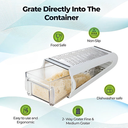 Sharp Stainless Steel Box Grater for Easy Cooking Prep
