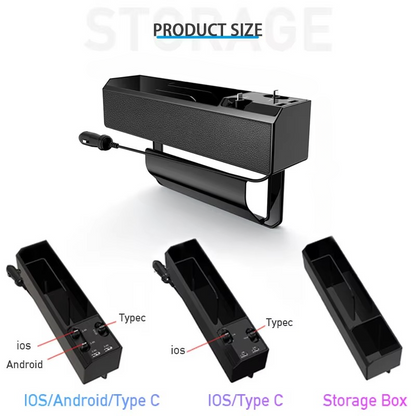 Car Organizer Storage Box with USB Charger