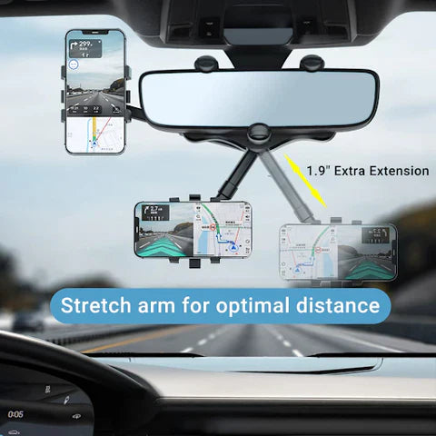 Adjustable Car Phone Mount for Rear View Mirror