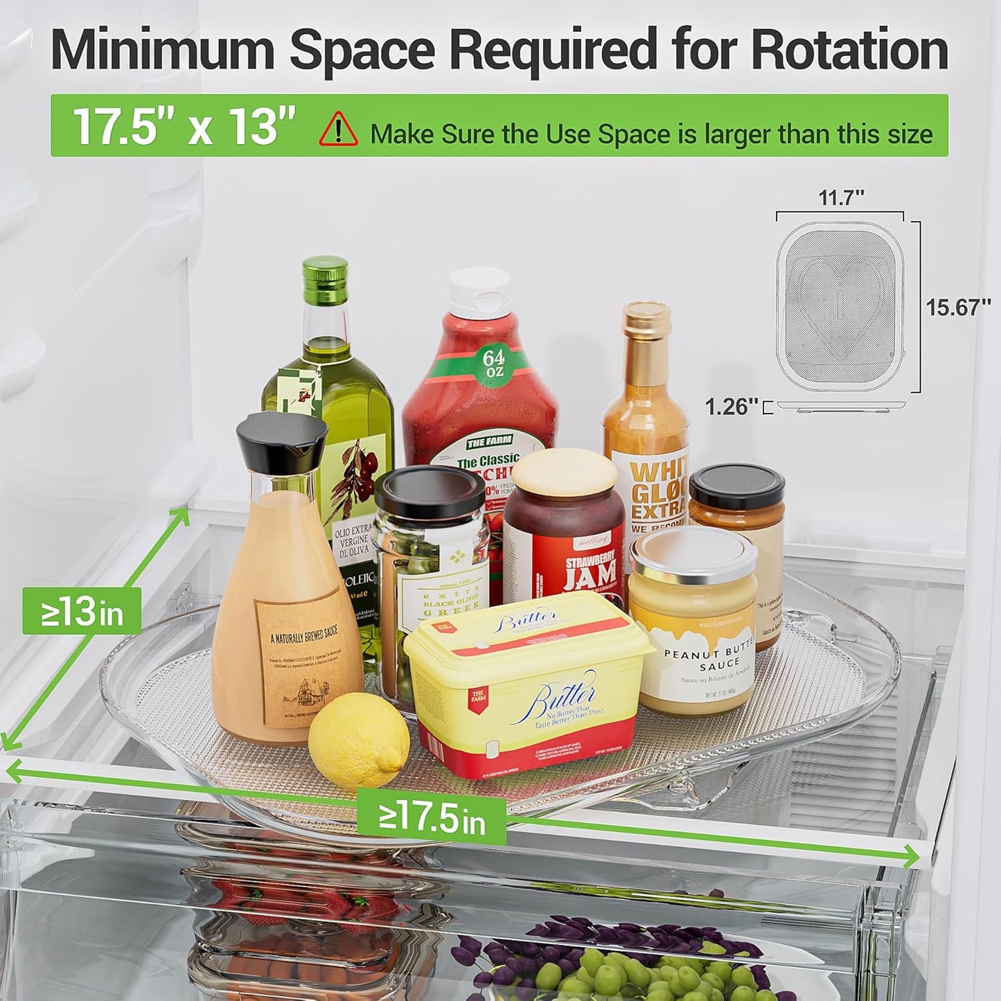 Rotating Kitchen Storage Tray for Jars and Bottles