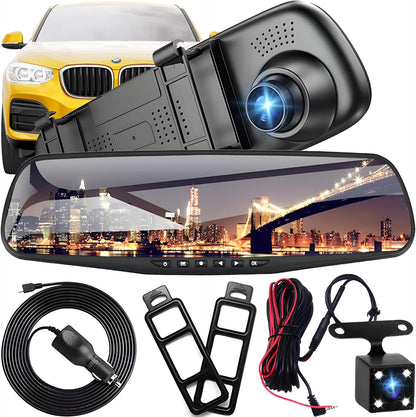 HD Car Rear View Mirror Camera 4.3 Dash Cam - Hehif
