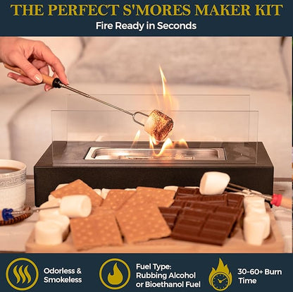 Compact Outdoor Fire Pit with S'mores Kit