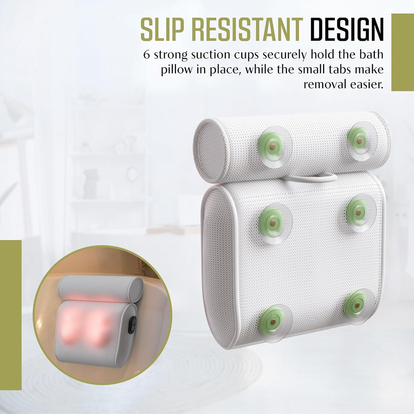Relaxing Spa Bath Pillow with Suction Cups