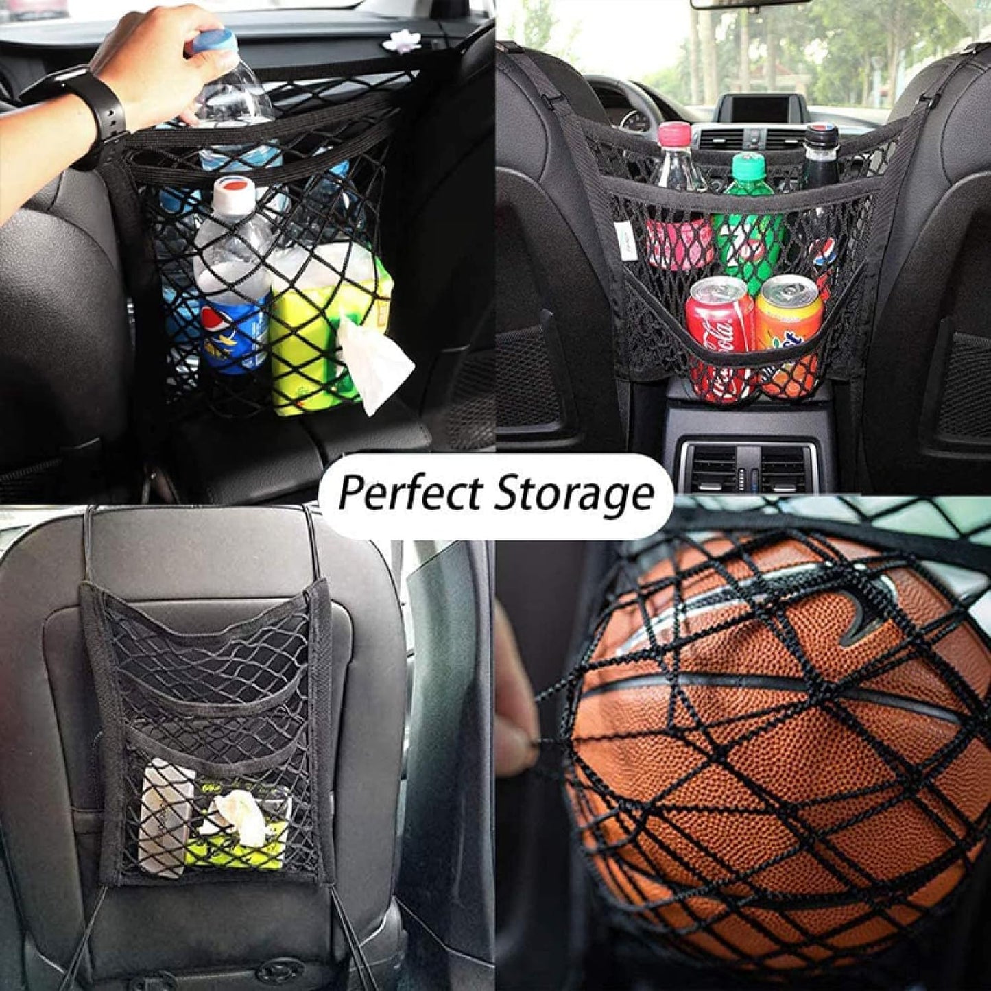 Flexible Auto Seat Organizer and Pet Net Barrier