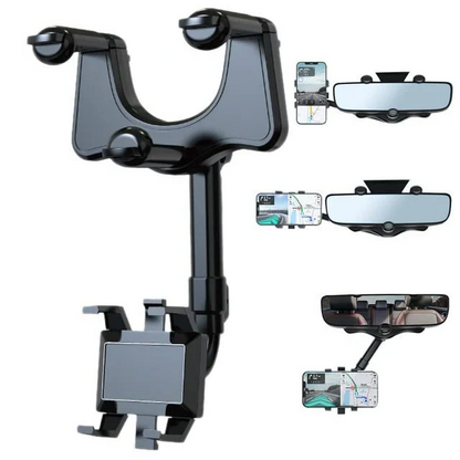 Adjustable Car Phone Mount for Rear View Mirror - Hehif