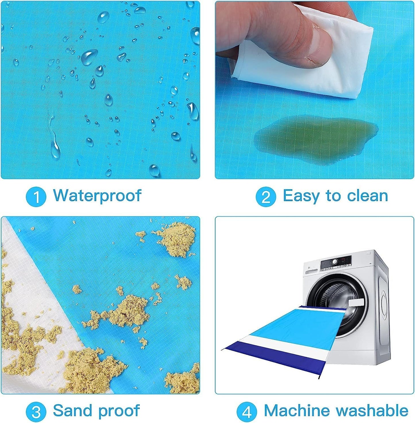 Large Water Resistant Beach Mat for 1-7 People