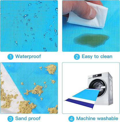Large Water Resistant Beach Mat for 1-7 People