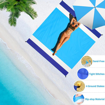 Large Water Resistant Beach Mat for 1-7 People