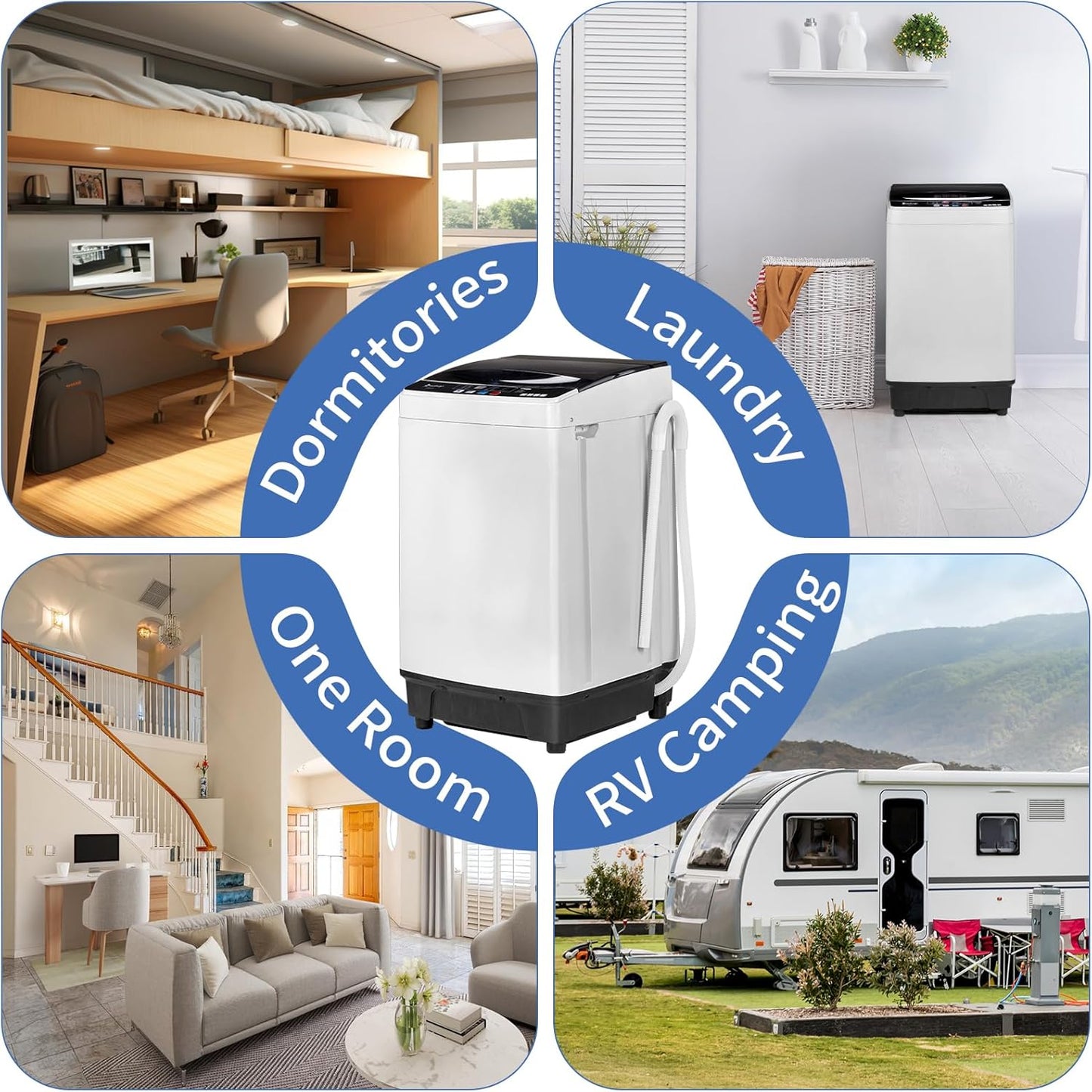 Compact Portable Top Load Washer with 10 Programs
