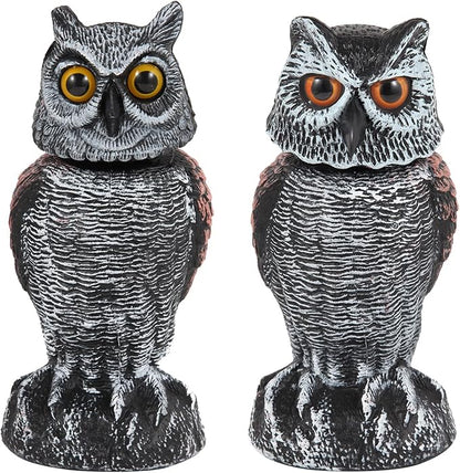 Effective 2-Pack Owl Scarecrow with Spinning Head - Hehif