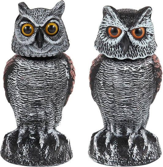 Effective 2-Pack Owl Scarecrow with Spinning Head - Hehif