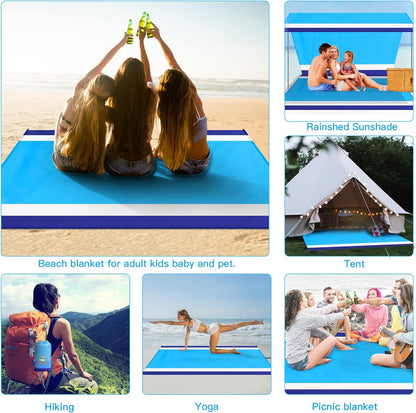 Large Water Resistant Beach Mat for 1-7 People - Hehif