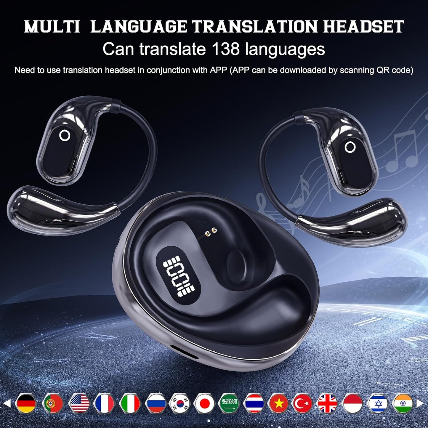Wireless Translation Earbuds with Bluetooth