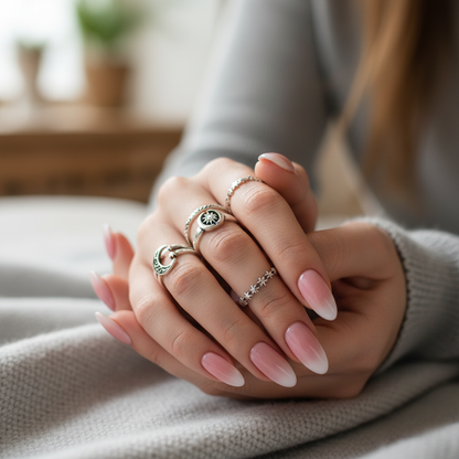 Celestial 3 Piece Crystal Ring Set for Women