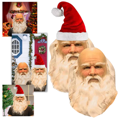 Funny Christmas Santa Face Mask - Hehif
