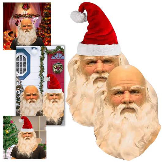 Funny Christmas Santa Face Mask - Hehif