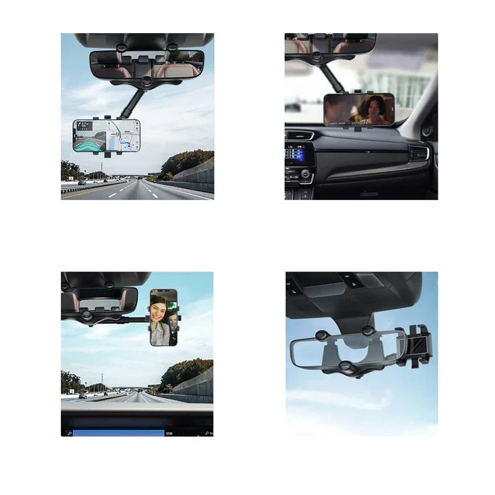 Adjustable Car Phone Mount for Rear View Mirror