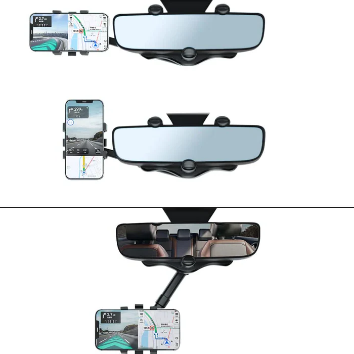Adjustable Car Phone Mount for Rear View Mirror