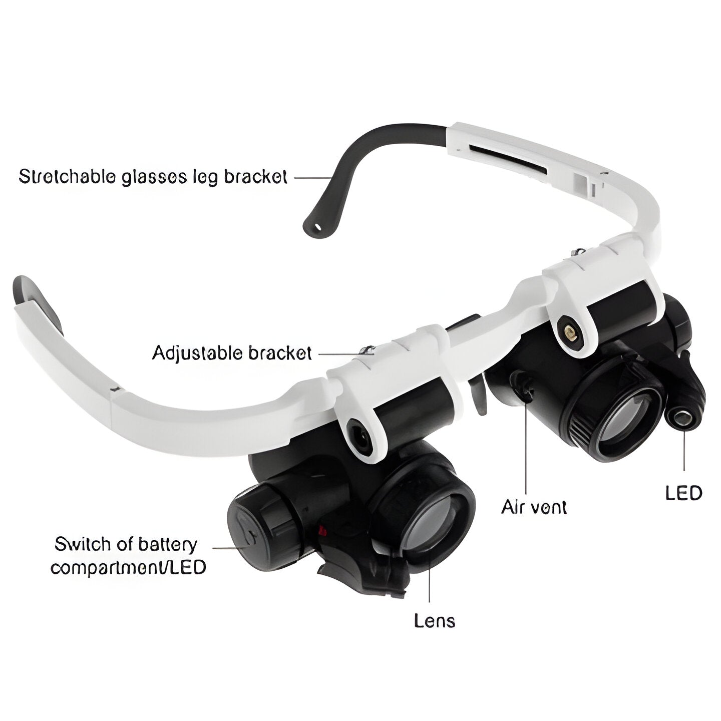 Compact LED Magnifying Glasses 8x 15x 23x