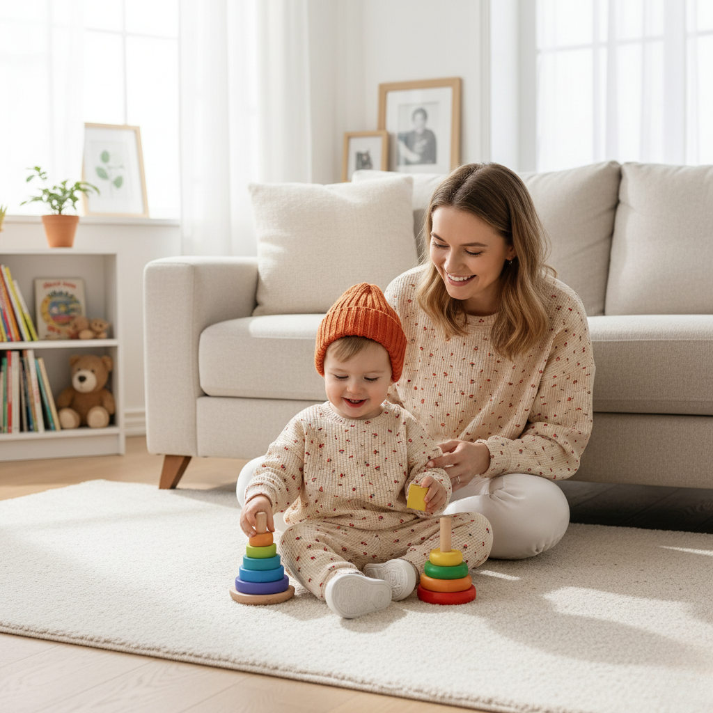 Cozy Waffle Knit Baby Boy Girl Clothes Fruit Pattern