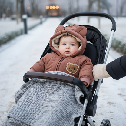 Warm Baby Snowsuit with Plush Fleece Lining for Kids