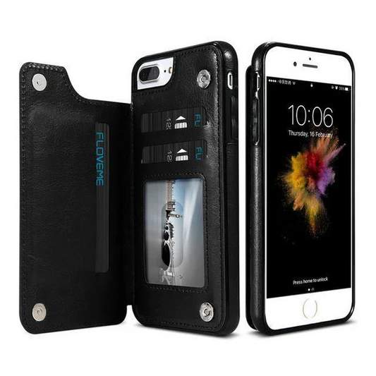 Premium Genuine Leather iPhone Wallet Cover - Hehif