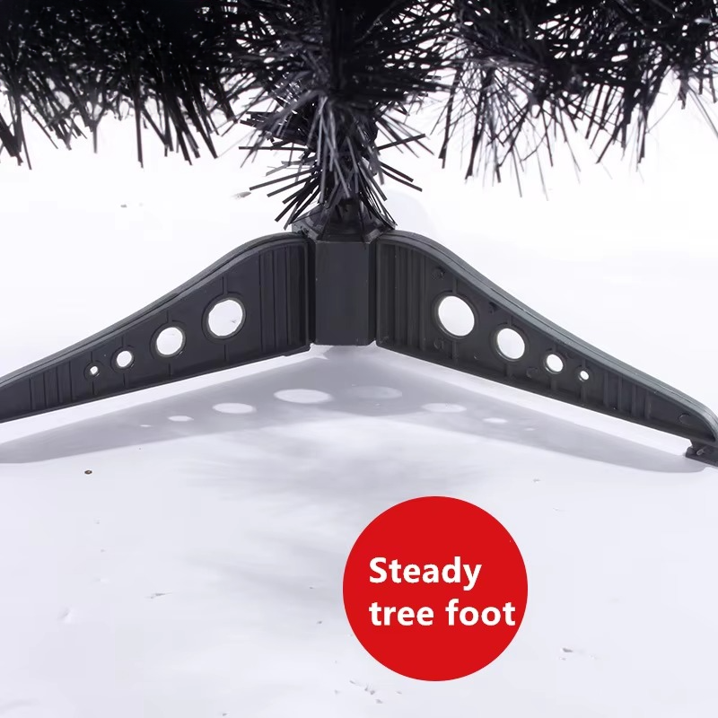 Compact 3ft Black Red Artificial Xmas Tree for Home