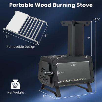 Compact Outdoor Campfire Cooking Wood Stove