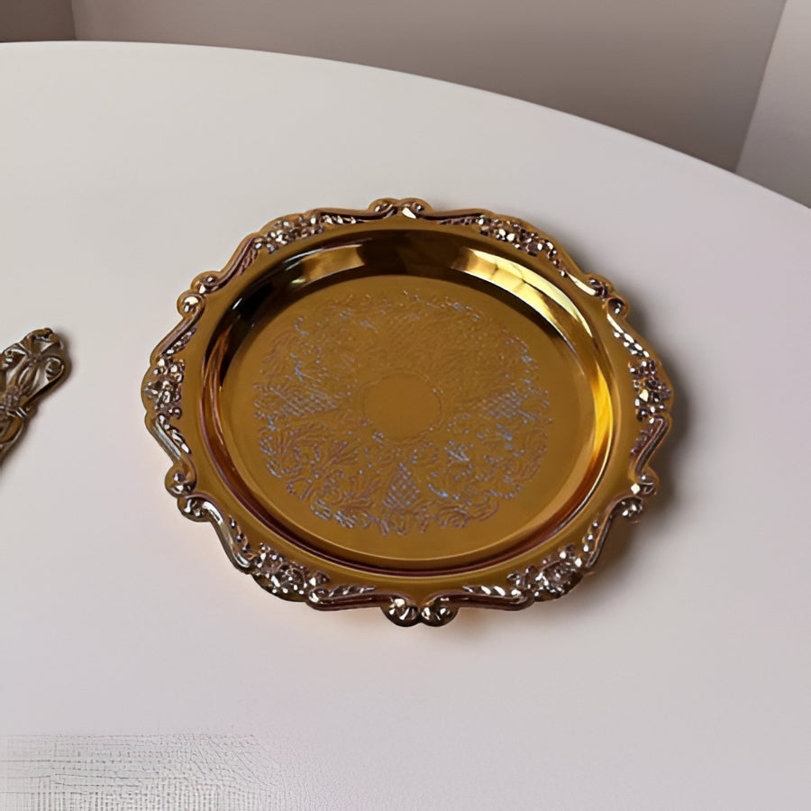 Elegant Metal Serving Tray for Cake and Dessert Display