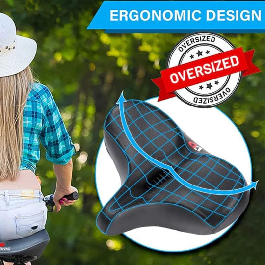Plush Padded Bike Seat with Durable Water Resistant Cover