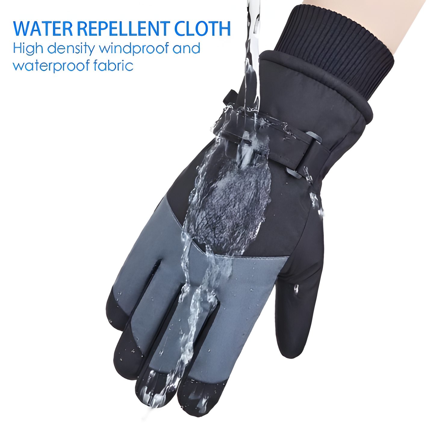Warm Thermal Ski Gloves with Touchscreen Fingers for Cold Weather